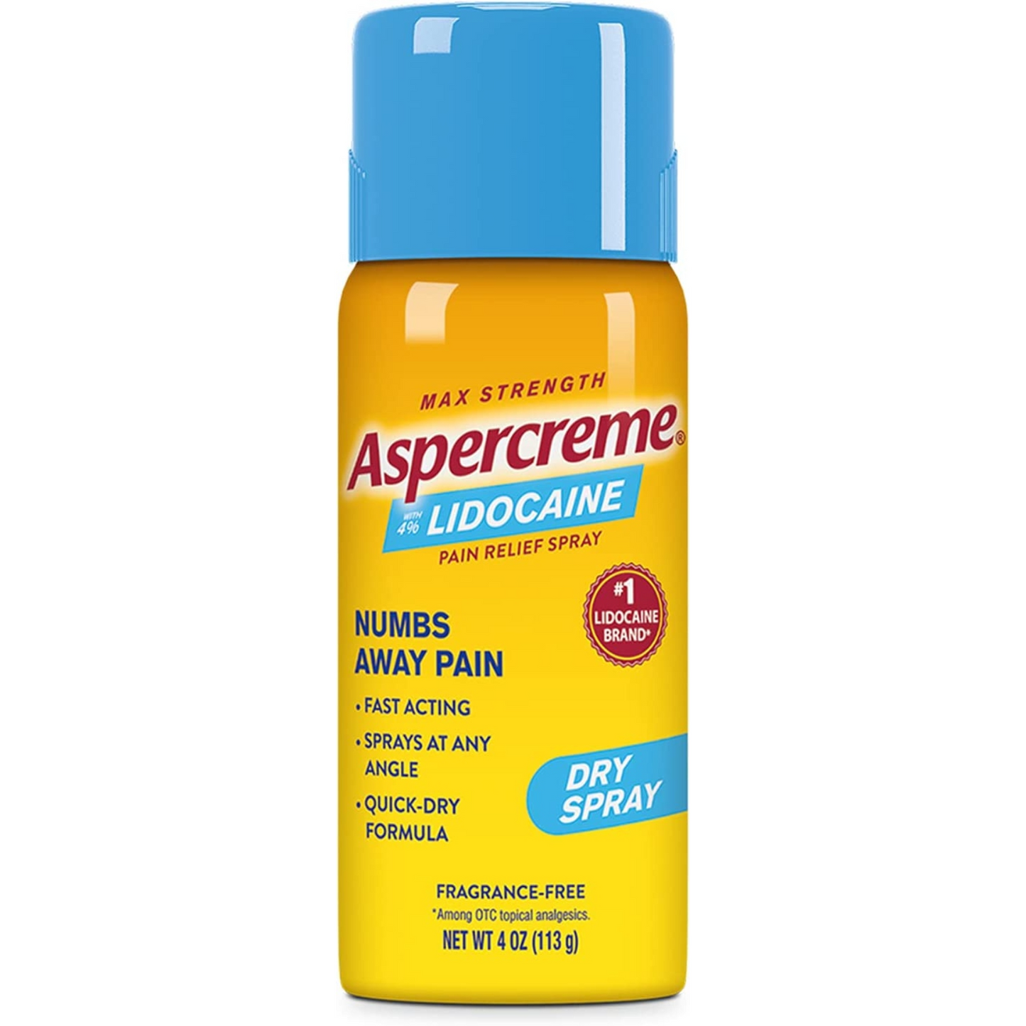 Aspercreme Max Strength - Spray seco para aliviar el dolor de lidocaína