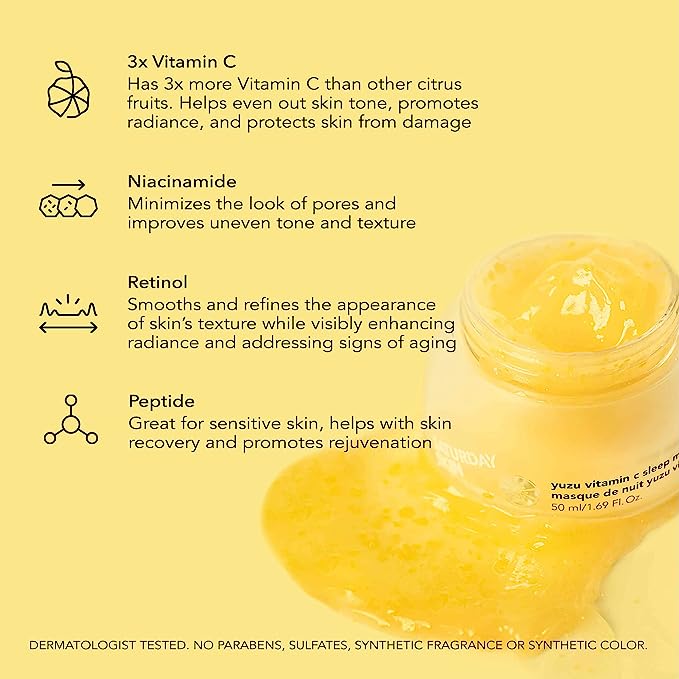 Saturday Skin Yuzu - Mascarilla facial para dormir con vitamina C
